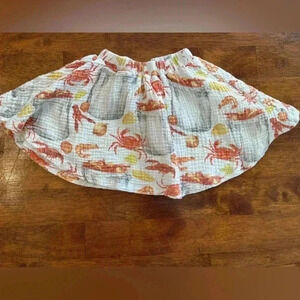 Velvet Fawn Lil Lagniappe crawfish boil muslin skirt size 12-18m